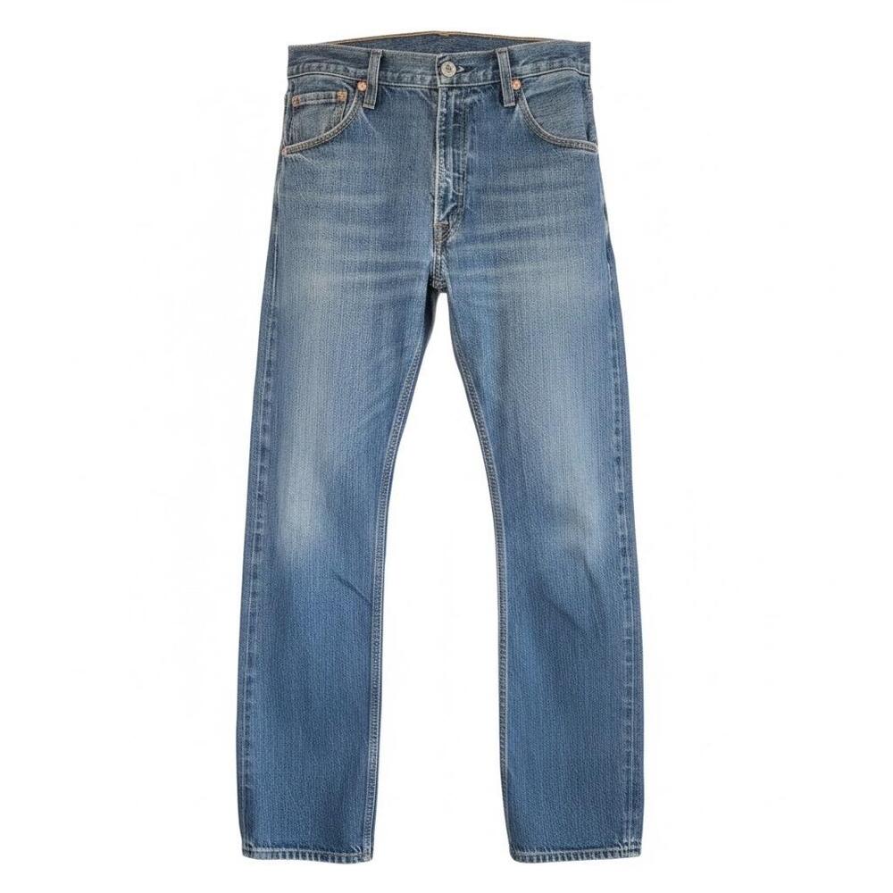 Levis 514 Jeans Mens 36x32 Blue Denim Regular Fit Straight Leg Distressed